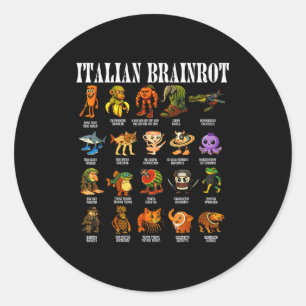 Sticker Rond Pourriture du cerveau italien Pourriture du cervea