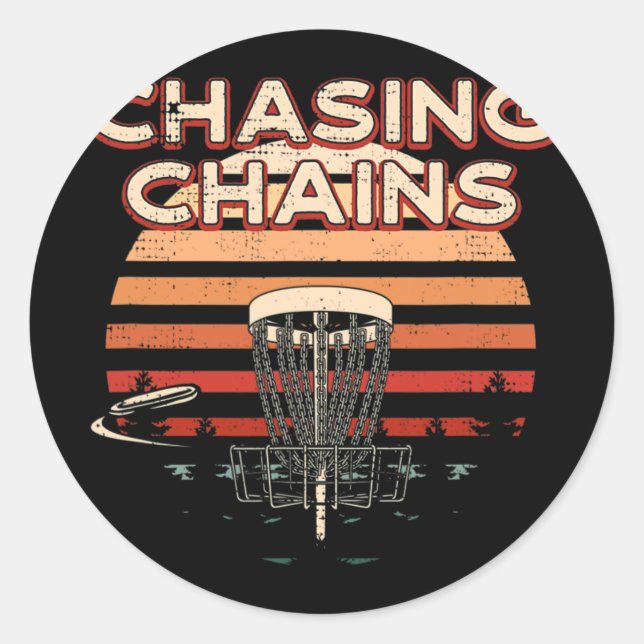 Sticker Rond Poursuite de Chaînes Disc Golf Hobby Disc Golfeur  (Devant)