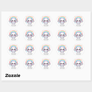 Sticker Rond Poursuivez l'arc-en-ciel et trouvez votre bonheur