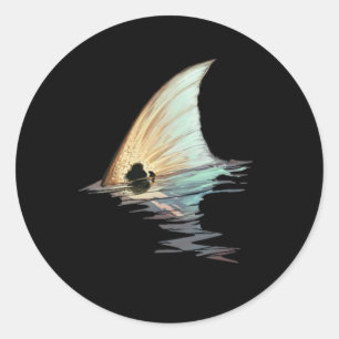 Sticker Rond Poursuivre Redfish Poisson Rouge Queue Rouge Tambo