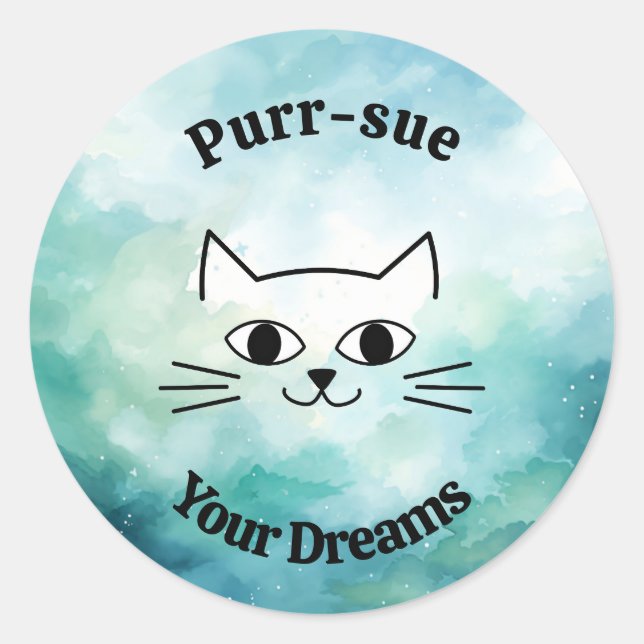 Sticker Rond Poursuivre vos rêves (Devant)