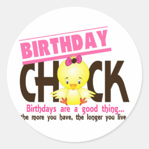 Sticker Rond Poussin 4 d'anniversaire