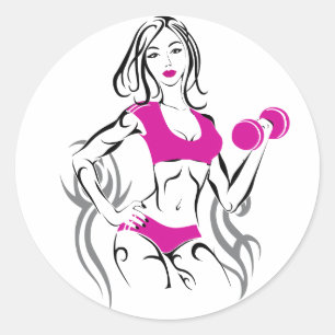 Sticker Rond Poussin convenable avec le rose de rouge à lèvre
