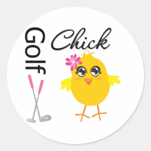 Sticker Rond Poussin de golf