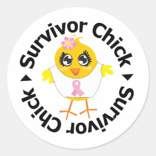 Sticker Rond Poussin de survivant de cancer du sein