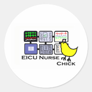 Sticker Rond poussin infirmière eICU