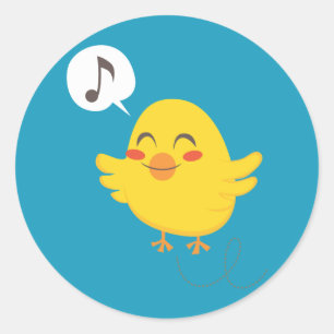 Sticker Rond Poussins de Pâques