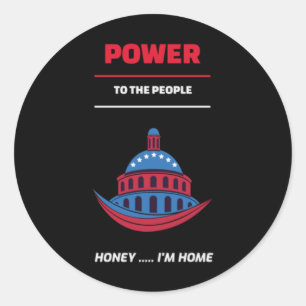 Sticker Rond Pouvoir Au Peuple