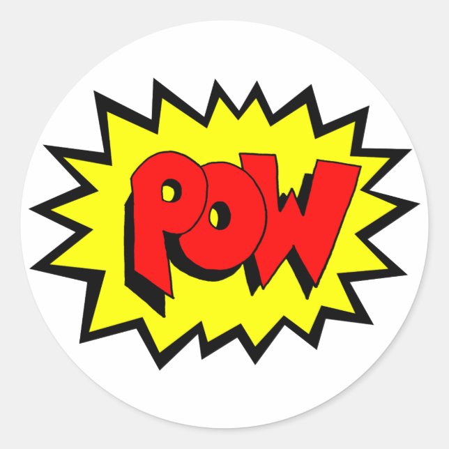 Sticker Rond POW - Bande dessinée Pop Art (Devant)