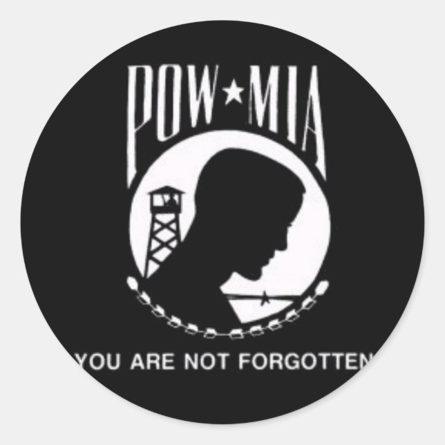 STICKER ROND POW MIA (Devant)
