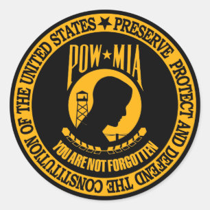 STICKER ROND POW-MIA