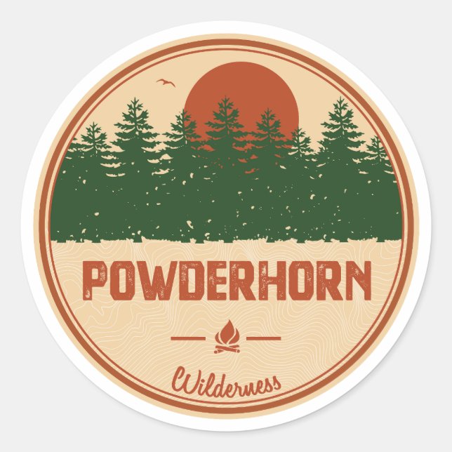 Sticker Rond Powderhorn Wilderness Colorado (Devant)
