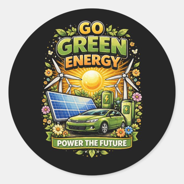 Sticker Rond Power the Future (Devant)