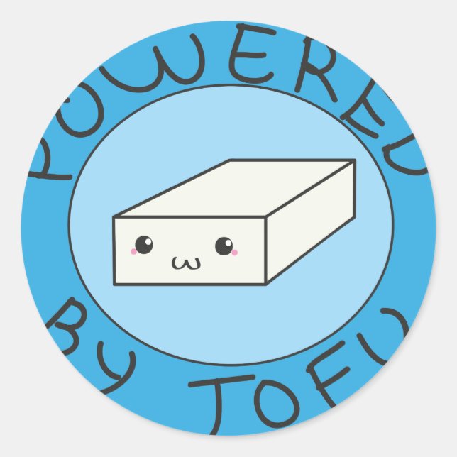 Sticker Rond powered by tofu (Devant)