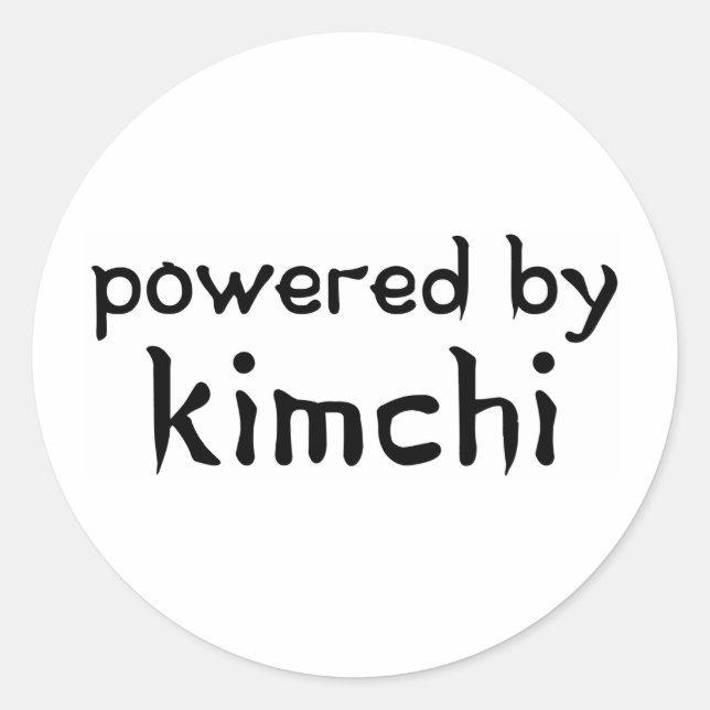 STICKER ROND POWERED PAR KIMCHI (Devant)