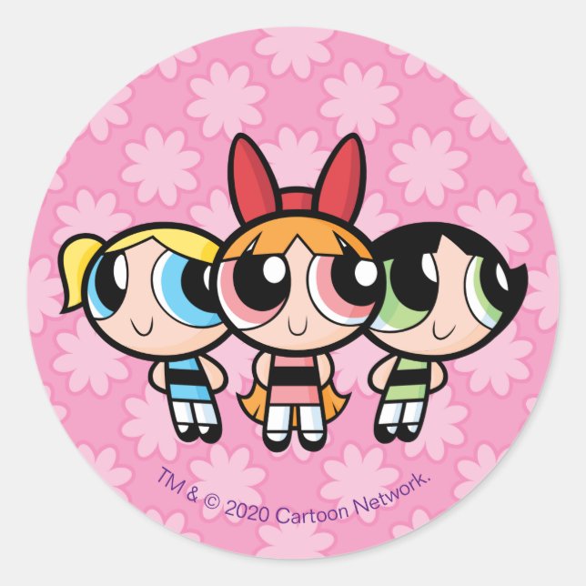 Sticker Rond Powerpuff Girls : Sucre, épices et tout Nice (Devant)