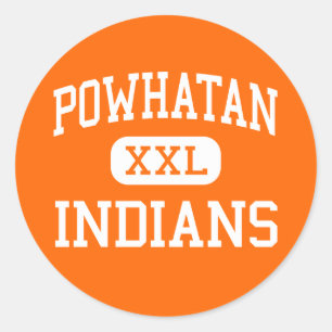 Sticker Rond Powhatan - Indiens - haut - Powhatan la Virginie