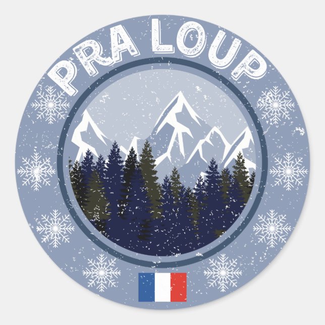 Sticker Rond Pra-Loup Station de ski (Devant)