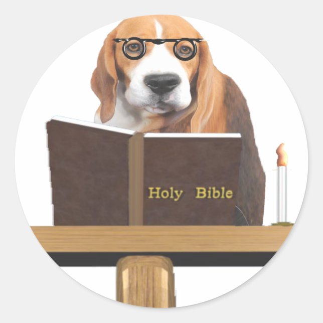Sticker Rond Pracher de chien (Devant)