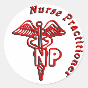 STICKER ROND PRATICIEN DES INFIRMIÈRES DU LOGO DE NP CADUCEUS