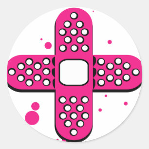 Sticker Rond Pratique d'accident Aide à la bande Version 2
