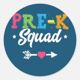 Sticker Rond Pré K Squam Enseignant Enfants préscolaire Retour