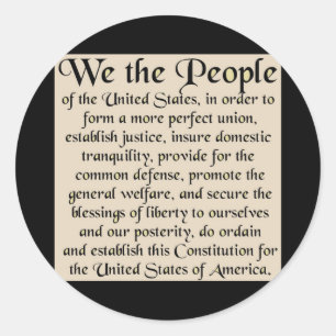 Sticker Rond Préambule à la constitution des Etats-Unis