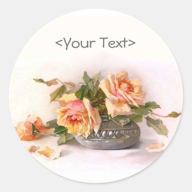 Sticker Rond Prêcher Rose encore vie (Devant)