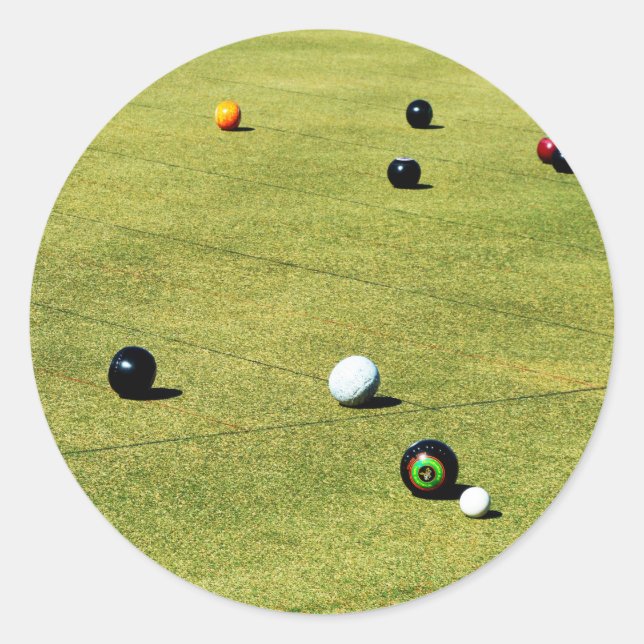 Sticker Rond Précision et stratégie : jeu de compétition de bow (Devant)