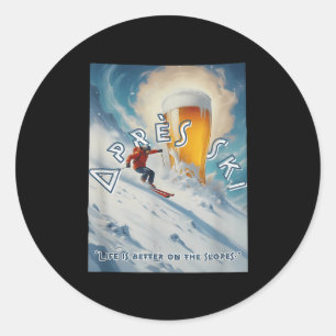 Sticker Rond Préférez Les Skis Sur Les Pistes