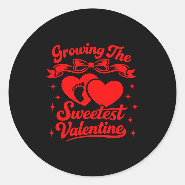 Sticker Rond Pregnancy Announcement Growing The Sweetest Valent (Devant)