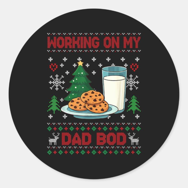 Sticker Rond Pregnancy New Mom Baby Pregnant Christmas Matching (Devant)