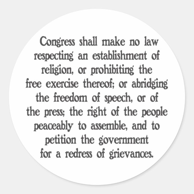 Sticker Rond Premier amendement (Devant)