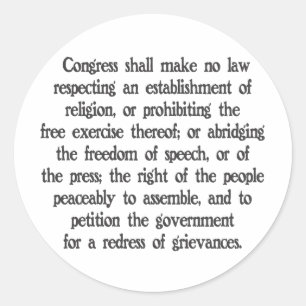 Sticker Rond Premier amendement