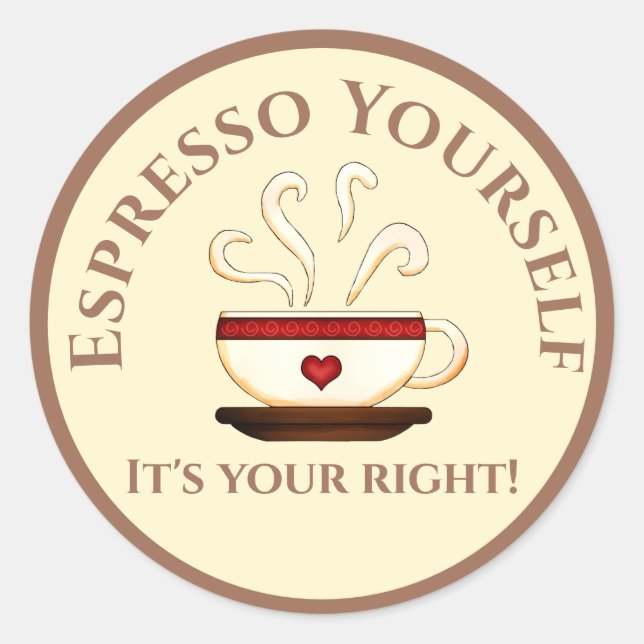 Sticker Rond Premier Amendement : Espresso Yourself (Devant)