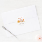 Sticker Rond Premier anniversaire aquarelle Boho arc-en-ciel et (Enveloppe)