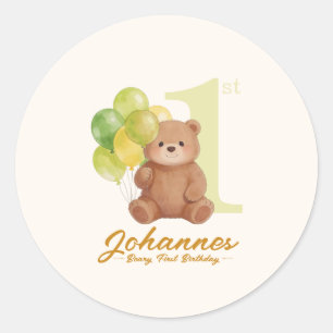 Sticker Rond Premier anniversaire de Beary