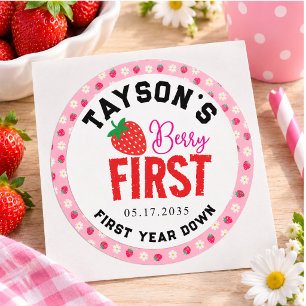 Sticker Rond Premier Anniversaire de Berry 1er Anniversaire Fra