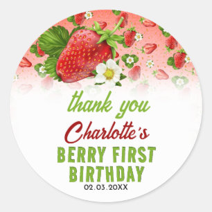 Sticker Rond Premier anniversaire de la fraise