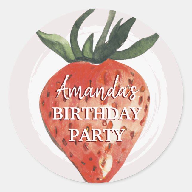 Sticker Rond Premier anniversaire de la fraise et des baies (Devant)