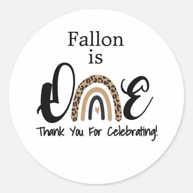 Sticker Rond Premier anniversaire, invitation arc-en-ciel, UN (Devant)