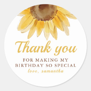 Sticker Rond Premier anniversaire Little Sunshine Merci de tour