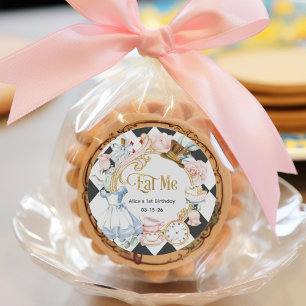 Sticker Rond Premier anniversaire, Mange-moi, Alice Onderland