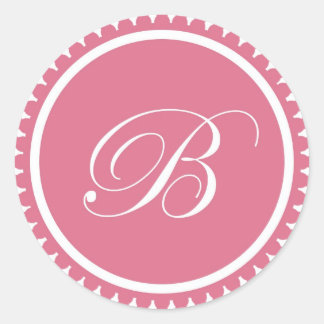 Sticker Rond Premier B princesse rose monogramme de phoque part