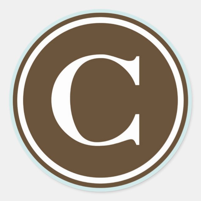Sticker Rond Premier C monogramme cercle lettre sceau parti (Devant)