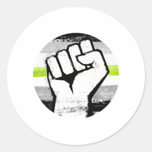 Sticker Rond Premier cercle d'agender Pride Imprimer