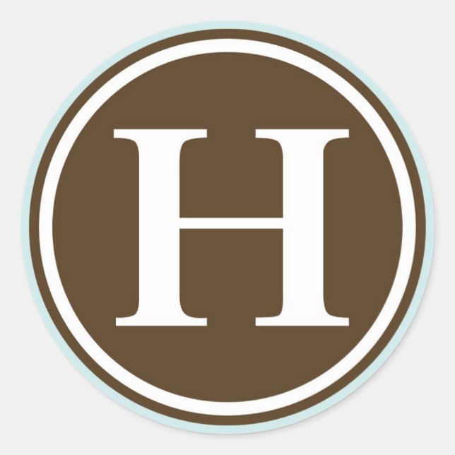 Sticker Rond Premier cercle de lettre H monogramme (Devant)