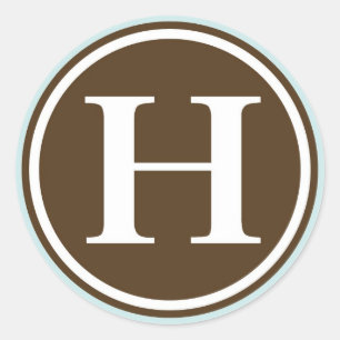 Sticker Rond Premier cercle de lettre H monogramme