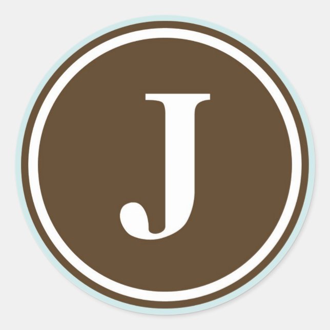 Sticker Rond Premier cercle de lettre J monogramme (Devant)