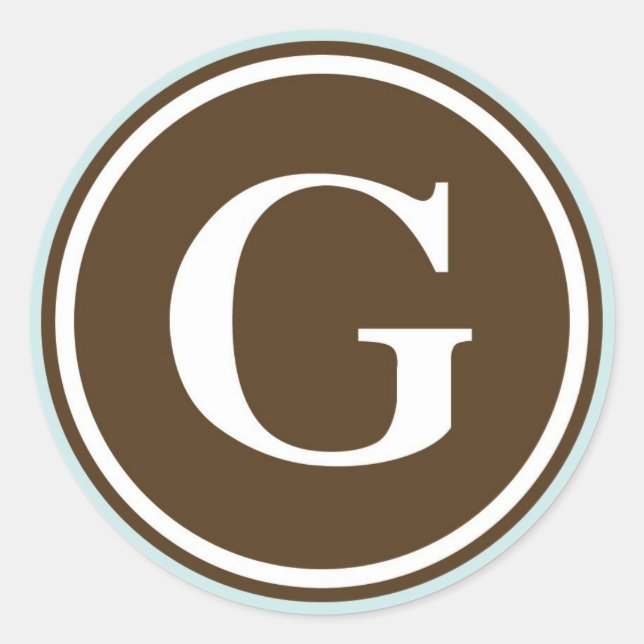 Sticker Rond Premier cercle G monogramme lettre sceau de la par (Devant)